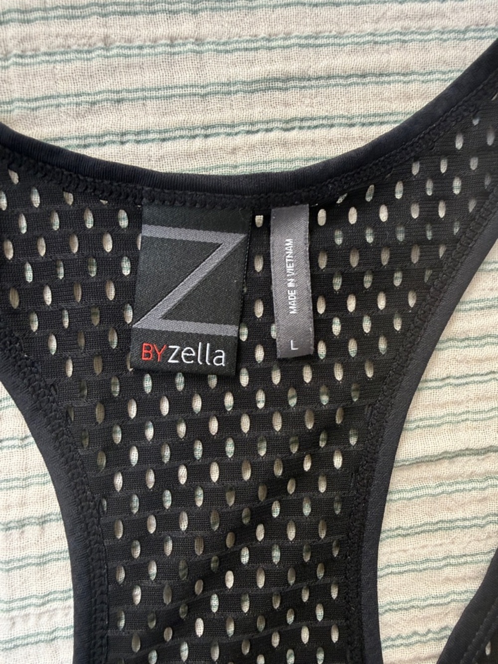 Black Zella Mesh Tank Top - Picture 2 of 4